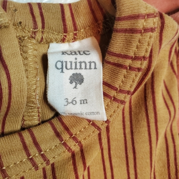 Kate Quinn Organics One-piece Bodysuit Short-sleeve Red Striped Baby 3-6M - Picture 3 of 3